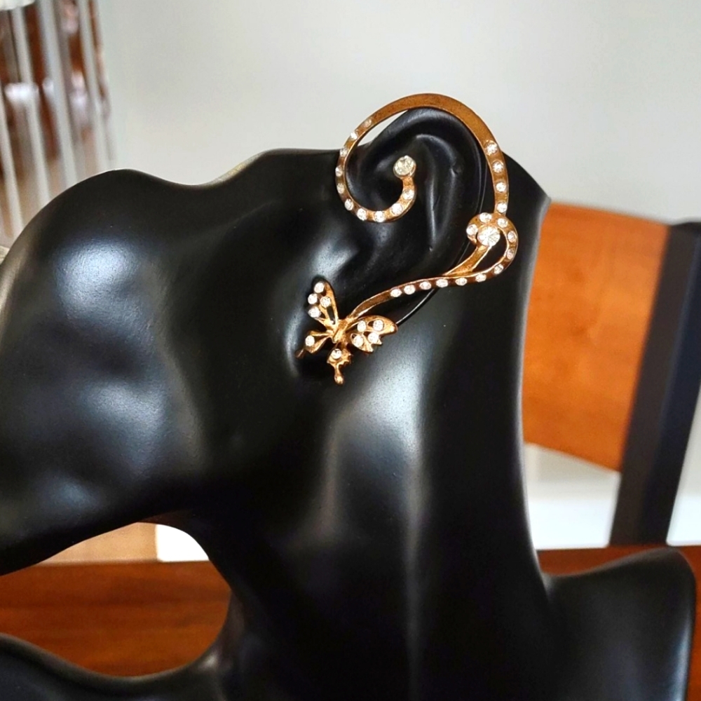 Butterfly earcuff earring with matching piece